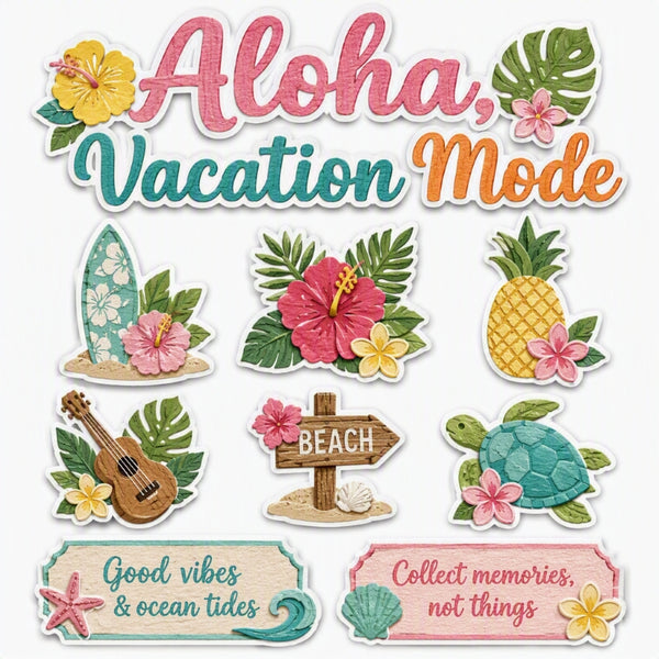 Aloha,Vacation Mode-Premade Cutout Set