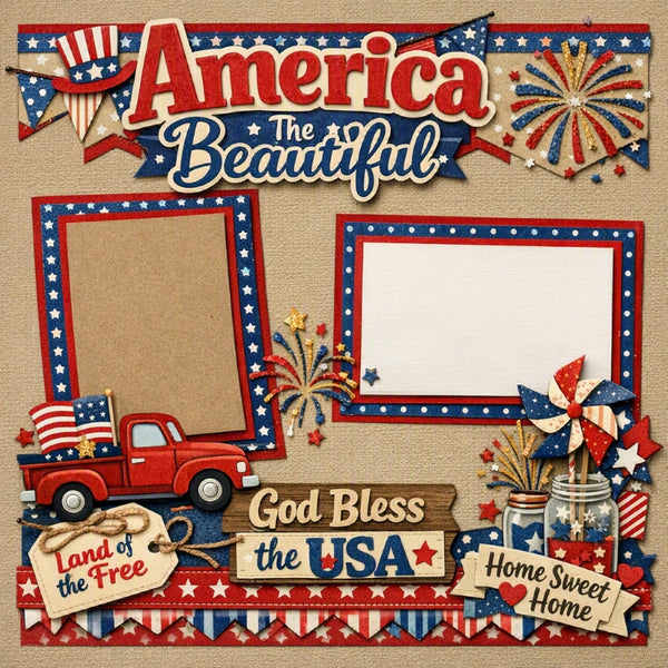 America The Beautiful-Premade Scrapbook Page