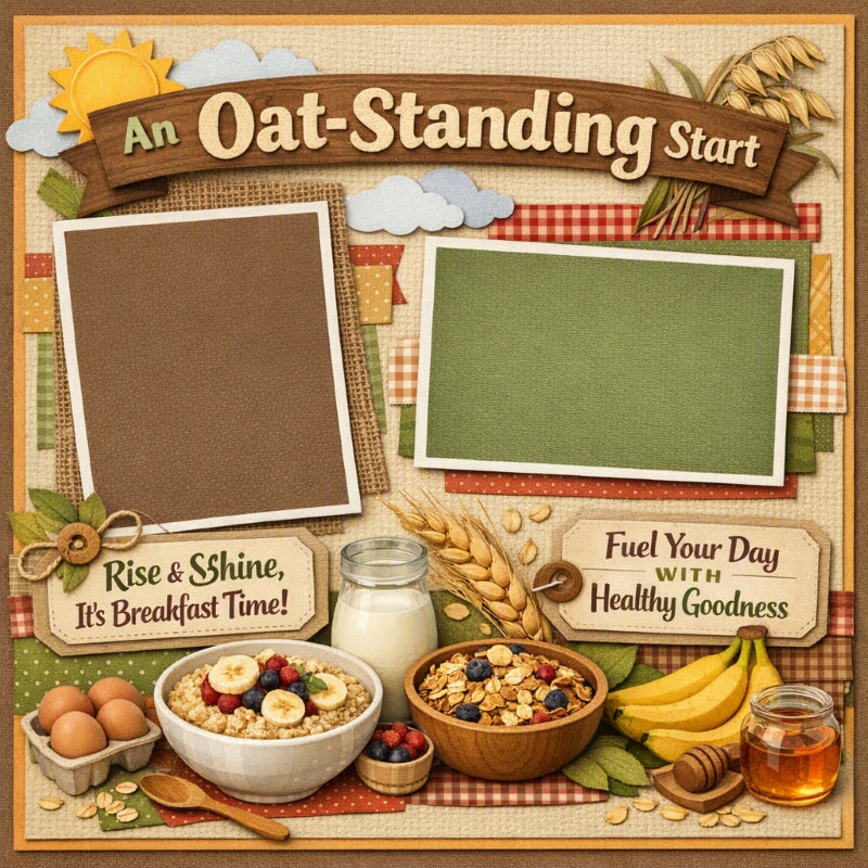 An Oat-Standing Start-Premade Scrapbook Page