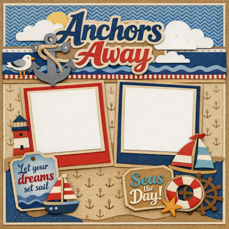 Anchors Away-Premade Scrapbook Page