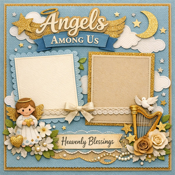 Angels Among Us-Premade Scrapbook Page