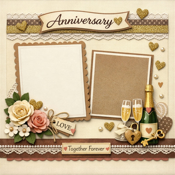 Anniversary-Premade Scrapbook Page