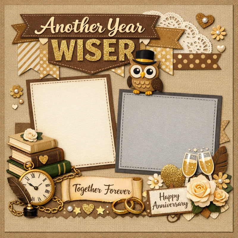 Another Year Wiser-Premade Scrapbook Page