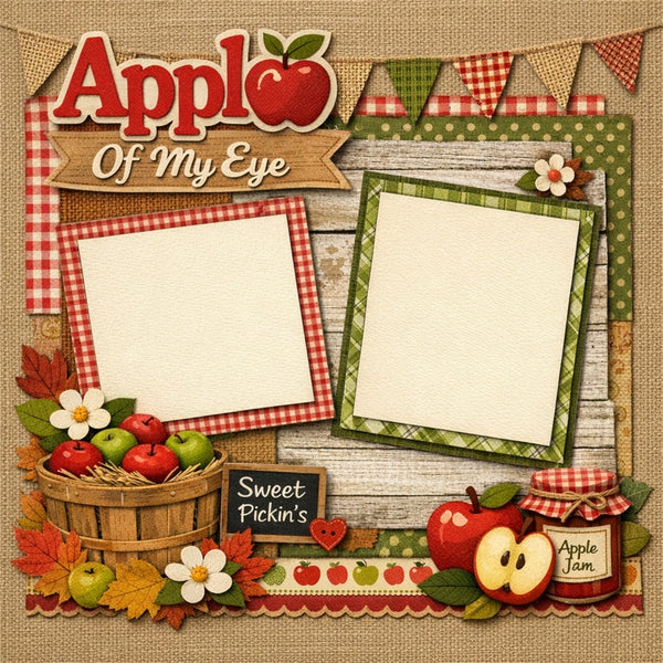 Apple Of My Eye-Premade Scrapbook Page