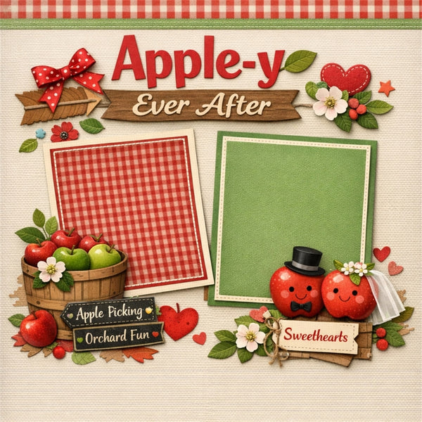 Apple-y Ever After-Premade Scrapbook Page