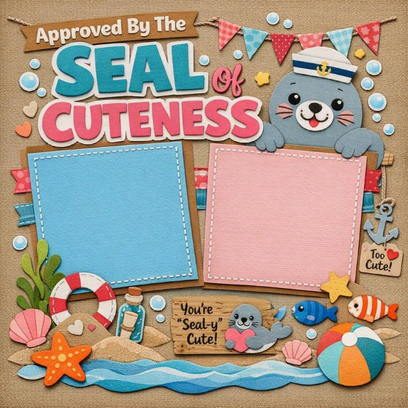 Approved By The Seal of Cuteness-Premade Scrapbook Page