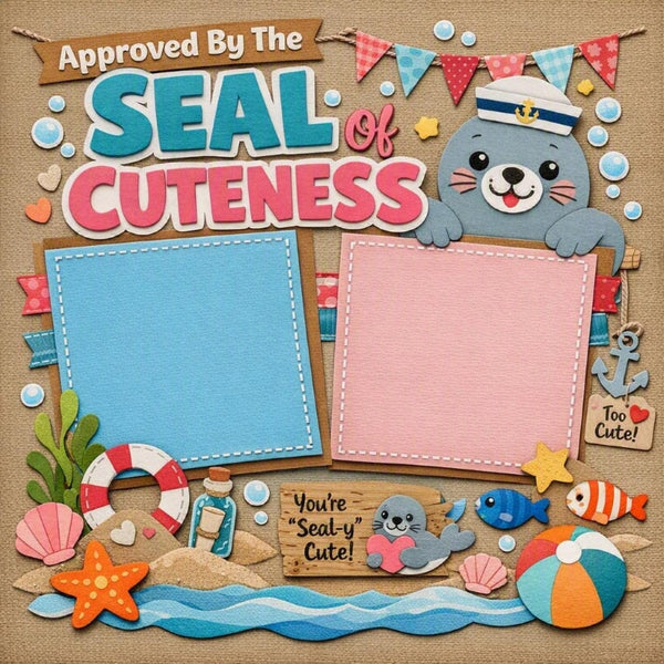 Approved By The Seal of Cuteness-Premade Scrapbook Page