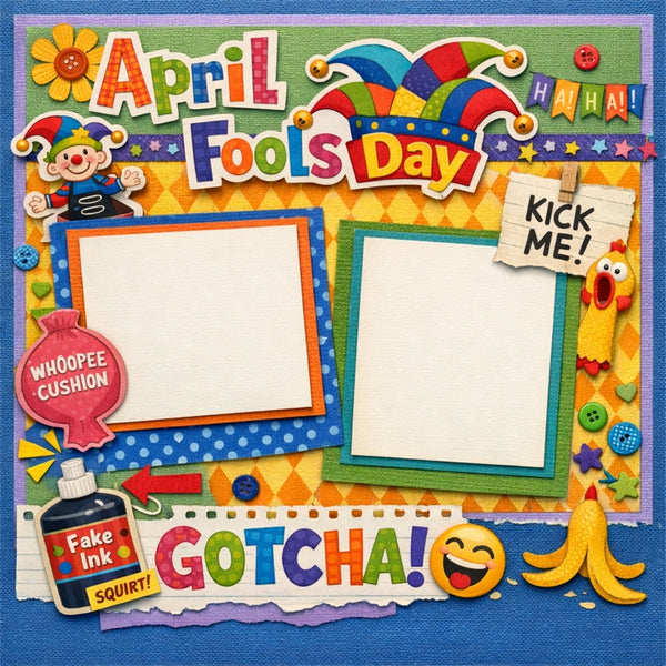 April Fools Day-Premade Scrapbook Page