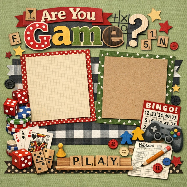 Are You Game?-Premade Scrapbook Page