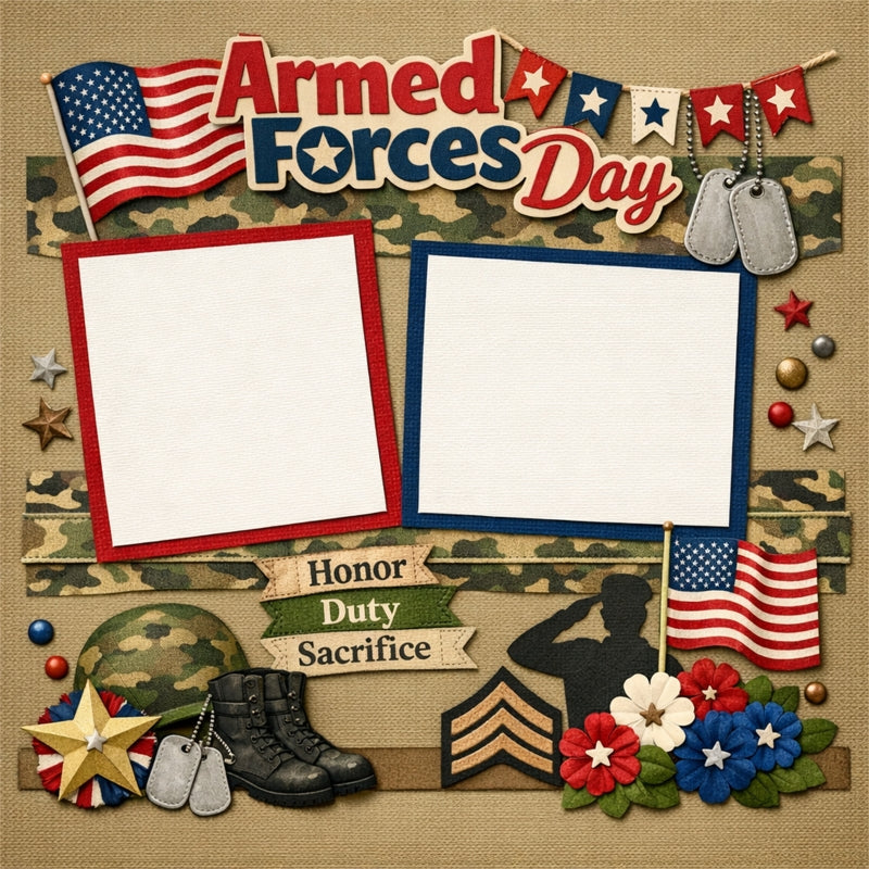 Armed Forces Day-Premade Scrapbook Page