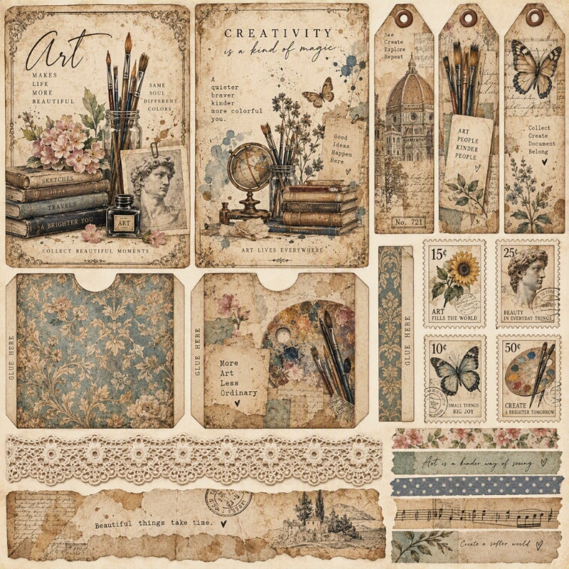 Art-Premade Junk Journal Page