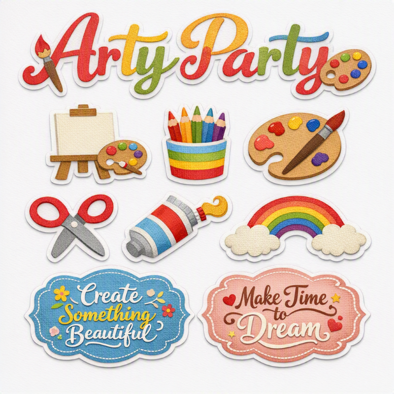 Arty Party-Premade Cutout Set