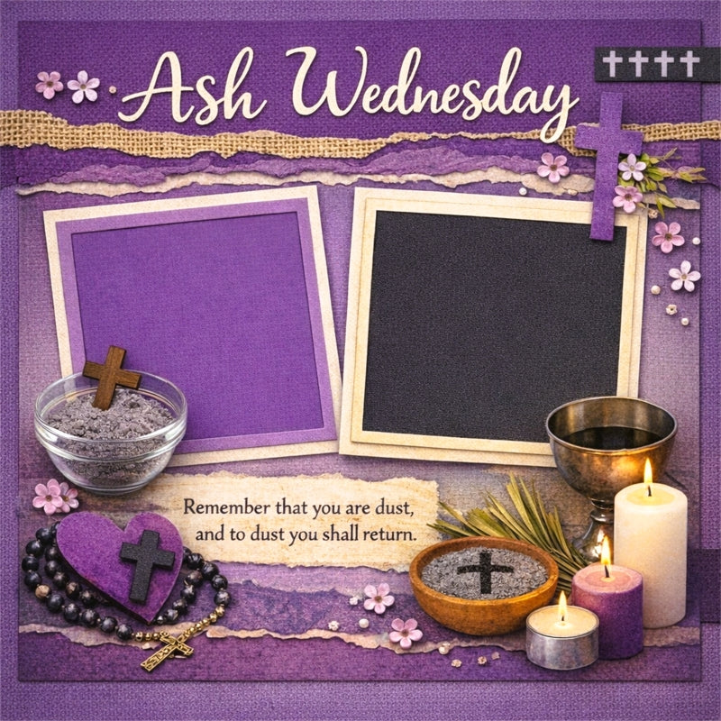 Ash Wednesday-Premade Scrapbook Page