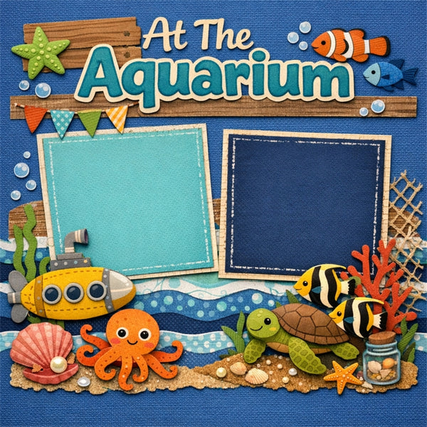 At The Aquarium-Premade Scrapbook Page