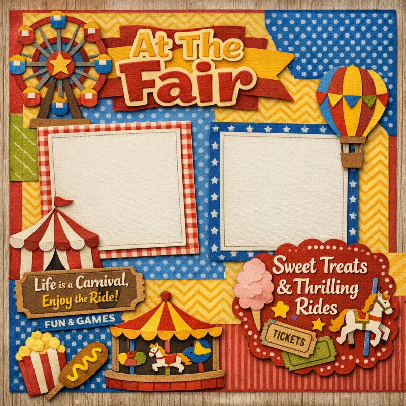At The Fair-Premade Scrapbook Page