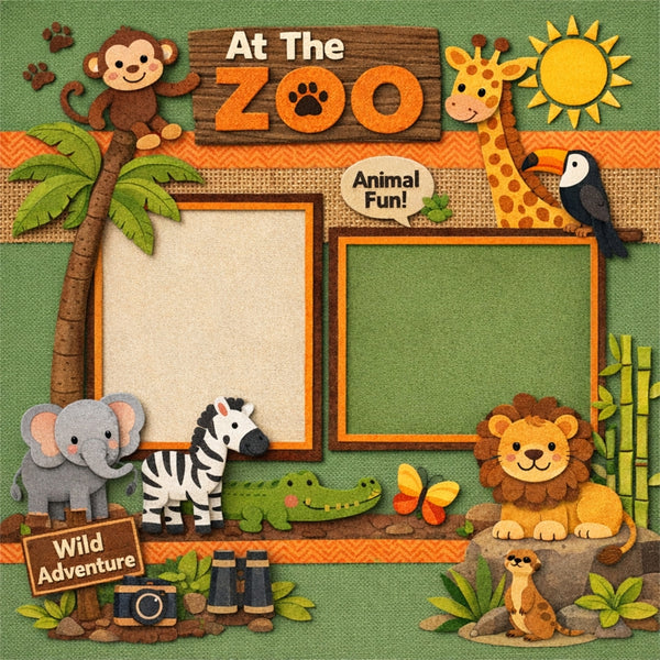 At The Zoo-Premade Scrapbook Page