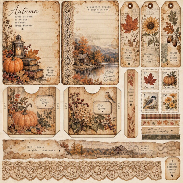 Autumn-Premade Junk Journal Page