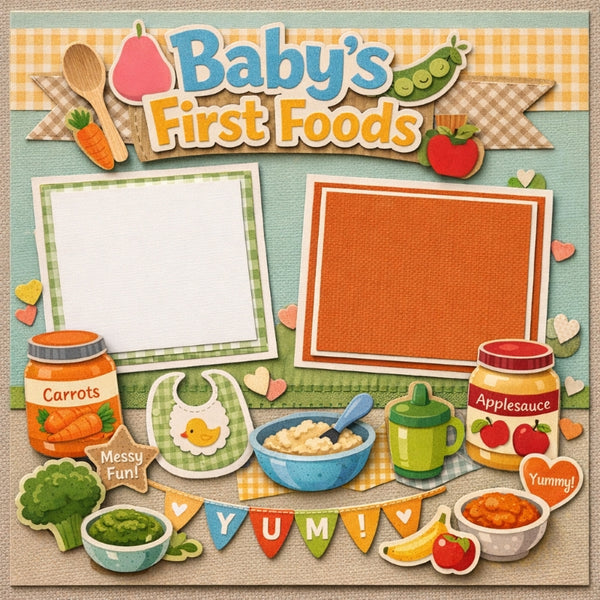 Baby's First Foods-Premade Scrapbook Page