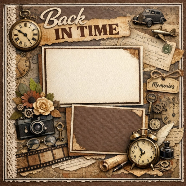 Back In Time-Premade Scrapbook Page