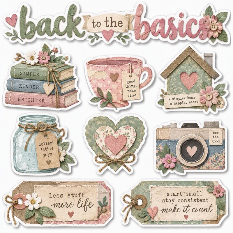 back to the basics-Premade Cut-Out Page