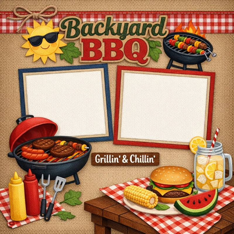 Backyard BBQ-Premade Scrapbook Page