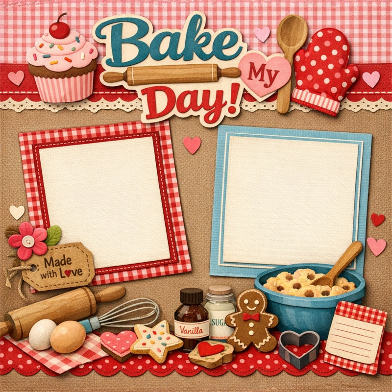Bake My Day!-Premade Scrapbook Page