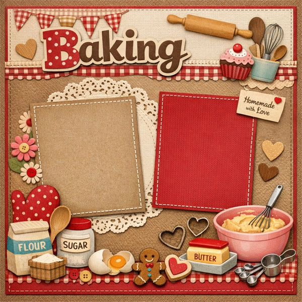 Baking-Premade Scrapbook Page