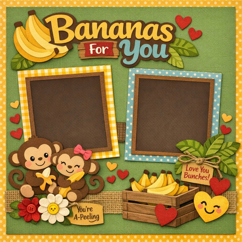 Bananas For You-Premade Scrapbook Page