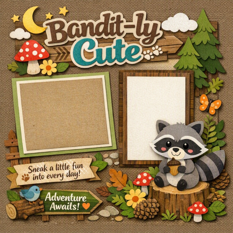 Bandit-ly Cute-Premade Scrapbook Page