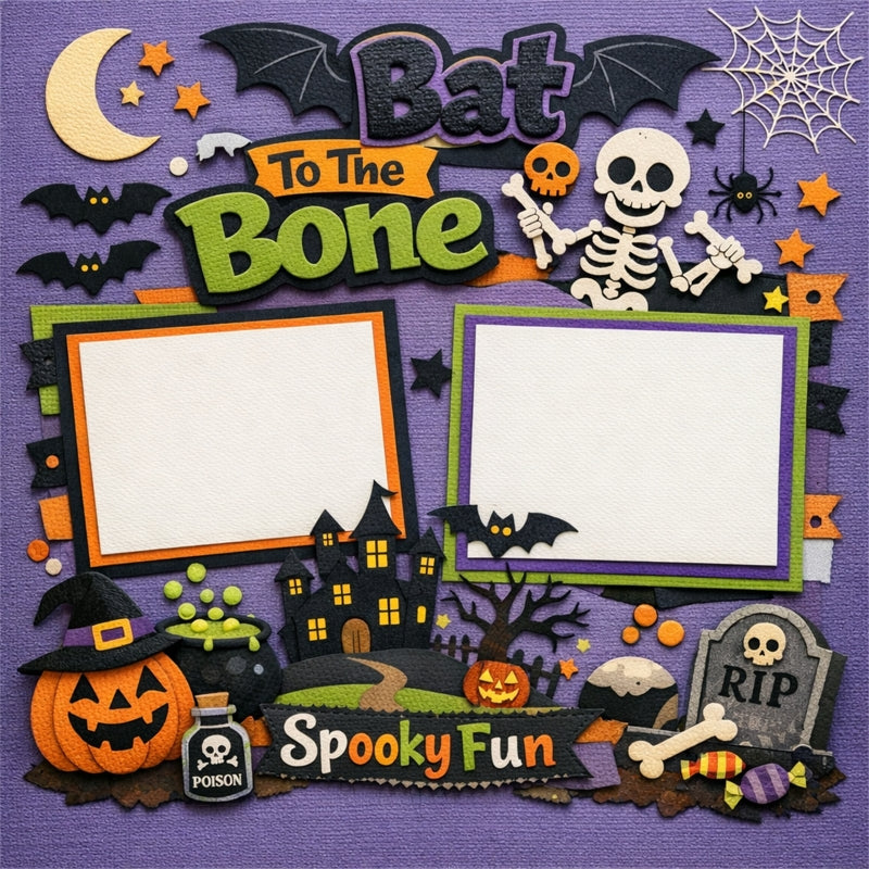 Bat To The Bone-Premade Scrapbook Page