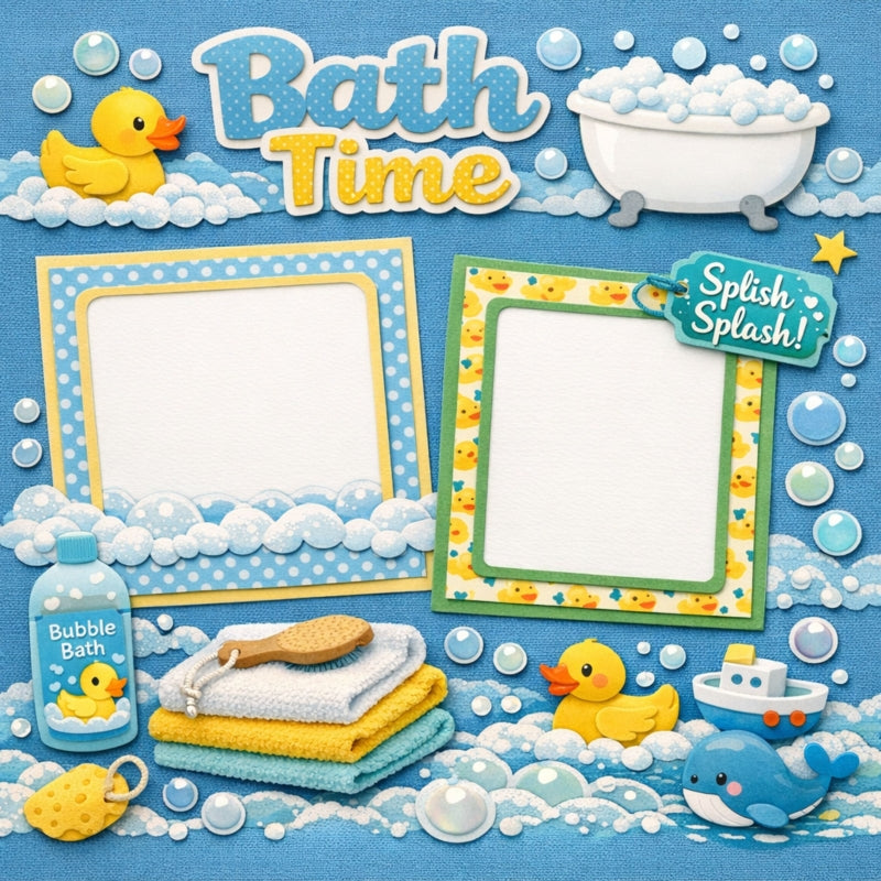 Bath Time-Premade Scrapbook Page
