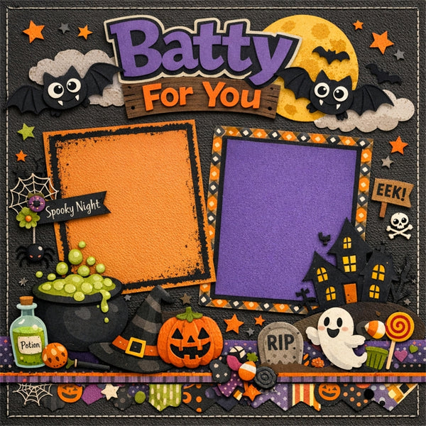Batty For You-Premade Scrapbook Page