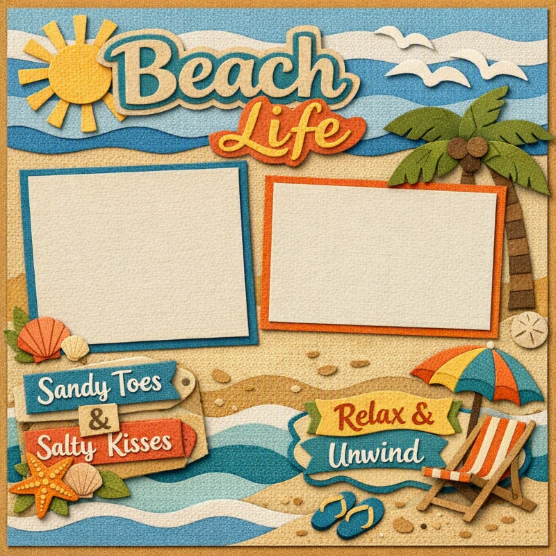 Beach Life-Premade Scrapbook Page