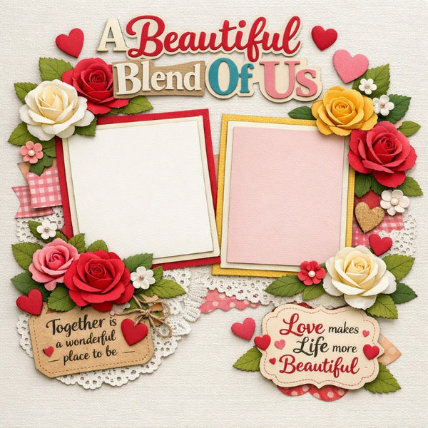 A Beautiful Blend Of Us-Premade Scrapbook Page