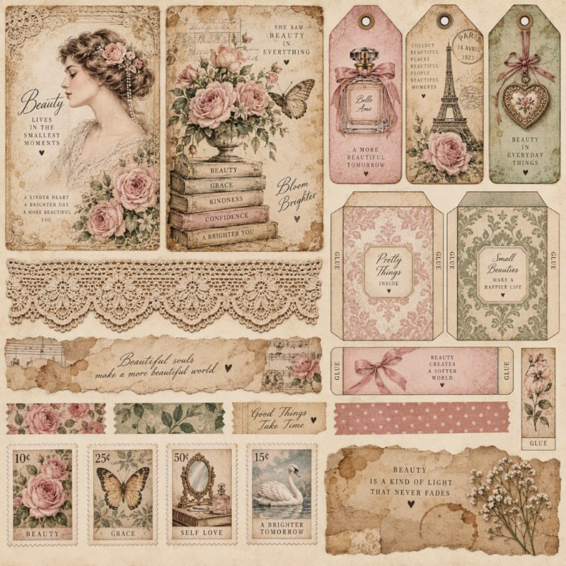 Beauty-Premade Junk Journal Page