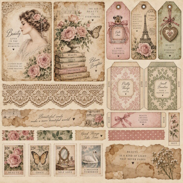 Beauty-Premade Junk Journal Page