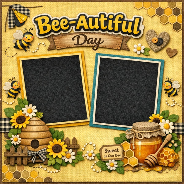 Bee-Autiful Day-Premade Scrapbook Page
