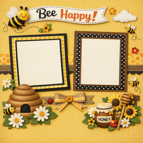 Bee Happy!-Premade Scrapbook Page
