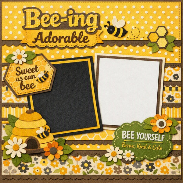 Bee-ing Adorable-Premade Scrapbook Page