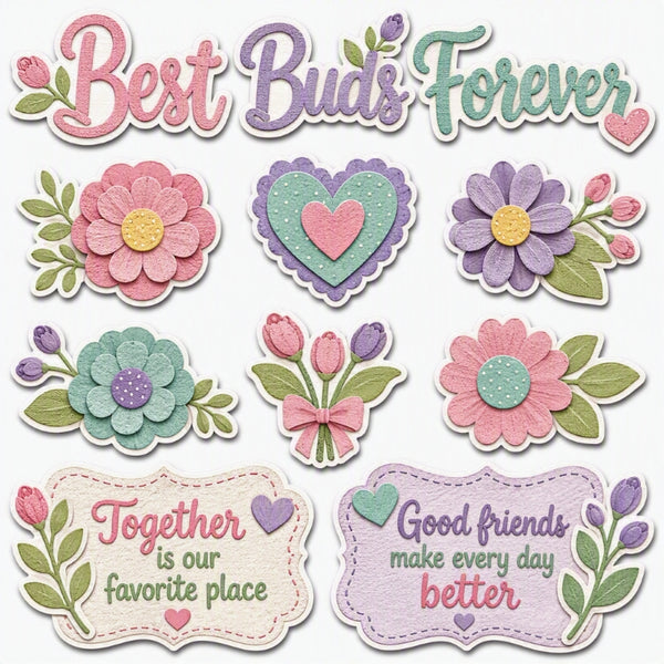 Best Buds Forever-Premade Cutout Set
