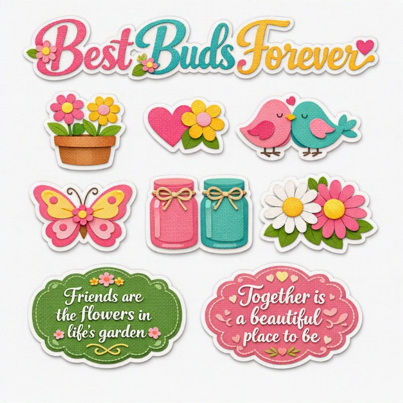 Best Buds Forever-Premade Cutout Set