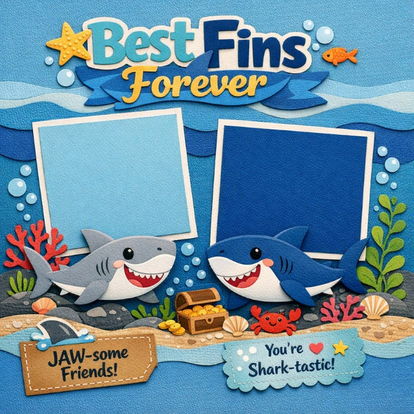 Best Fins Forever-Premade Scrapbook Page