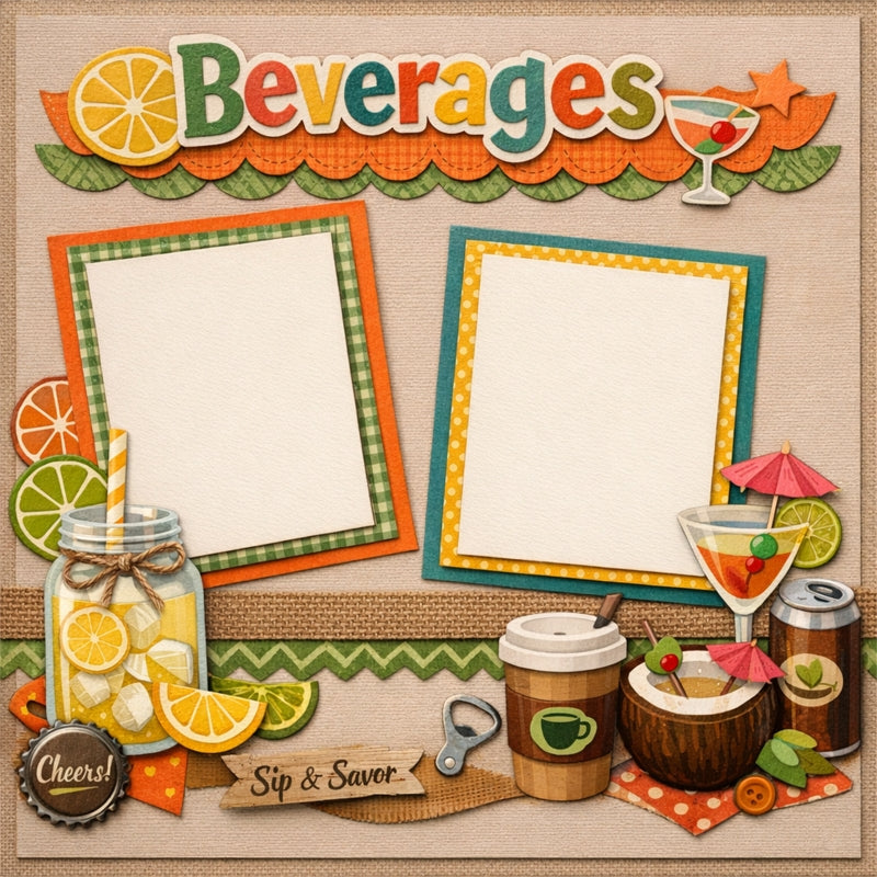 Beverages-Premade Scrapbook Page