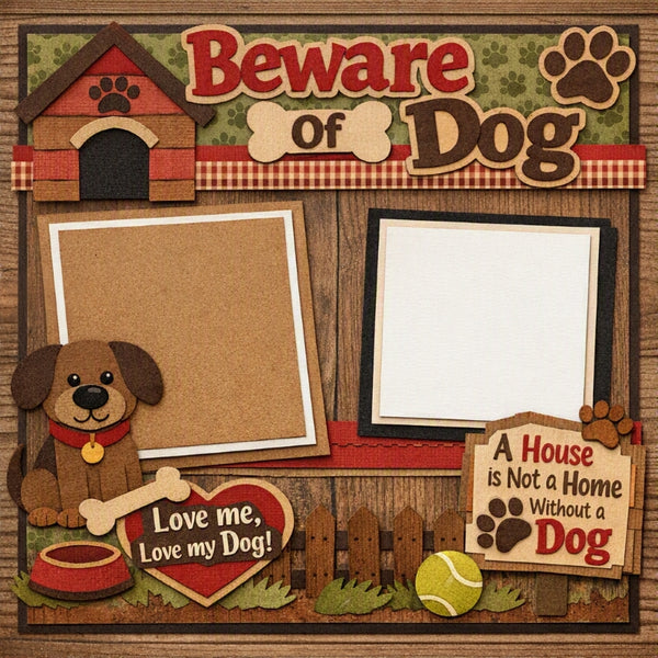 Beware Of Dog-Premade Scrapbook Page