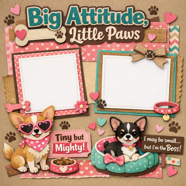 Big Attitude, Little Paws-Premade Scrapbook Page