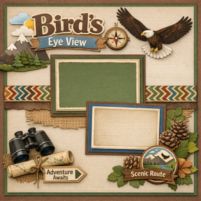 Bird's Eye View-Premade Scrapbook Page