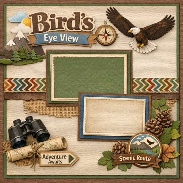 Bird's Eye View-Premade Scrapbook Page