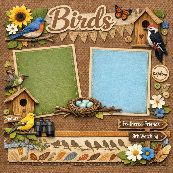 Birds-Premade Scrapbook Page