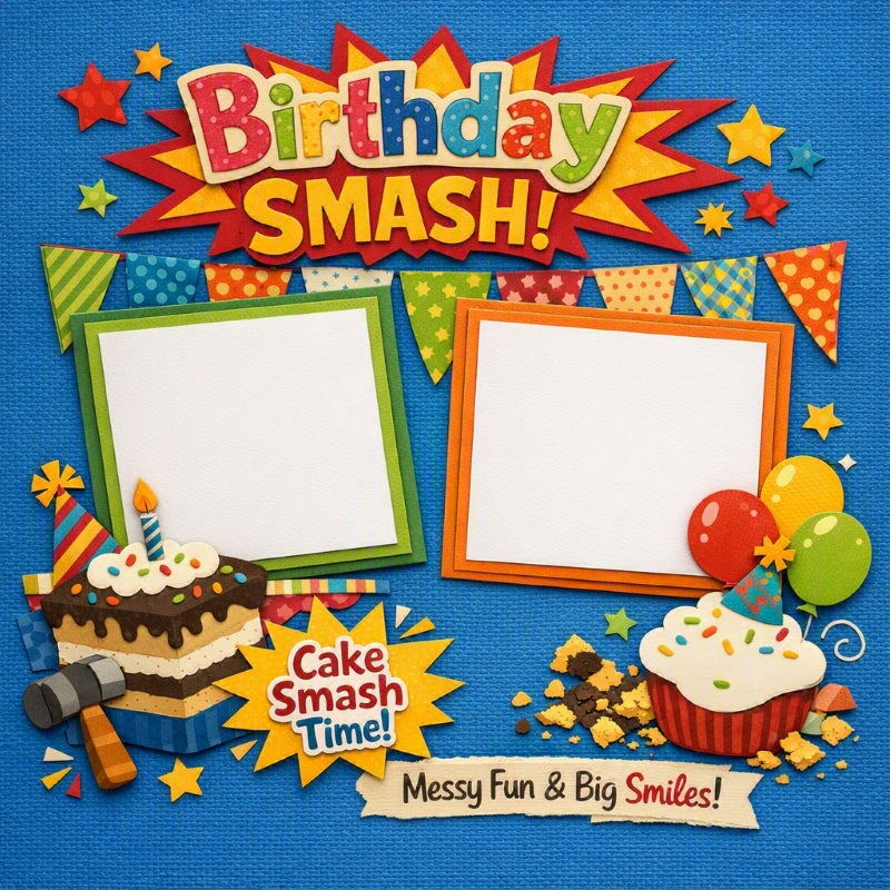 Birthday Smash!-Premade Scrapbook Page