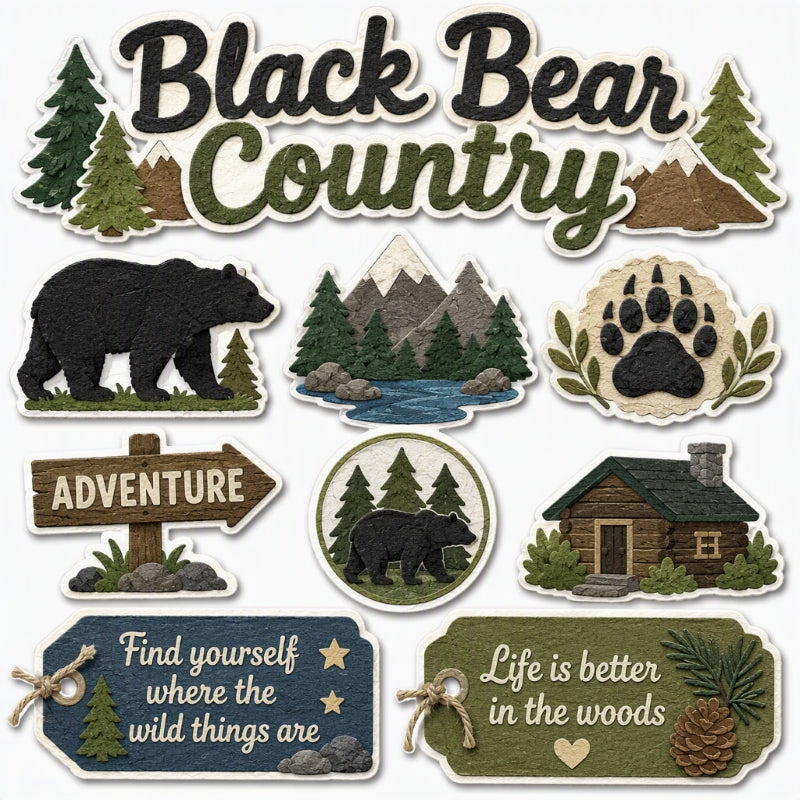 Black Bear Country-Premade Cutout Set